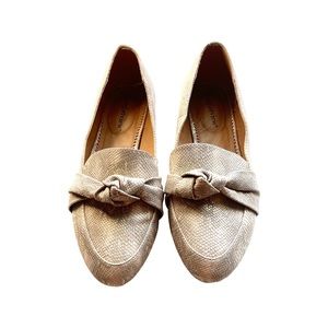 Comfortview Snake Print with Knot Bow Loafers